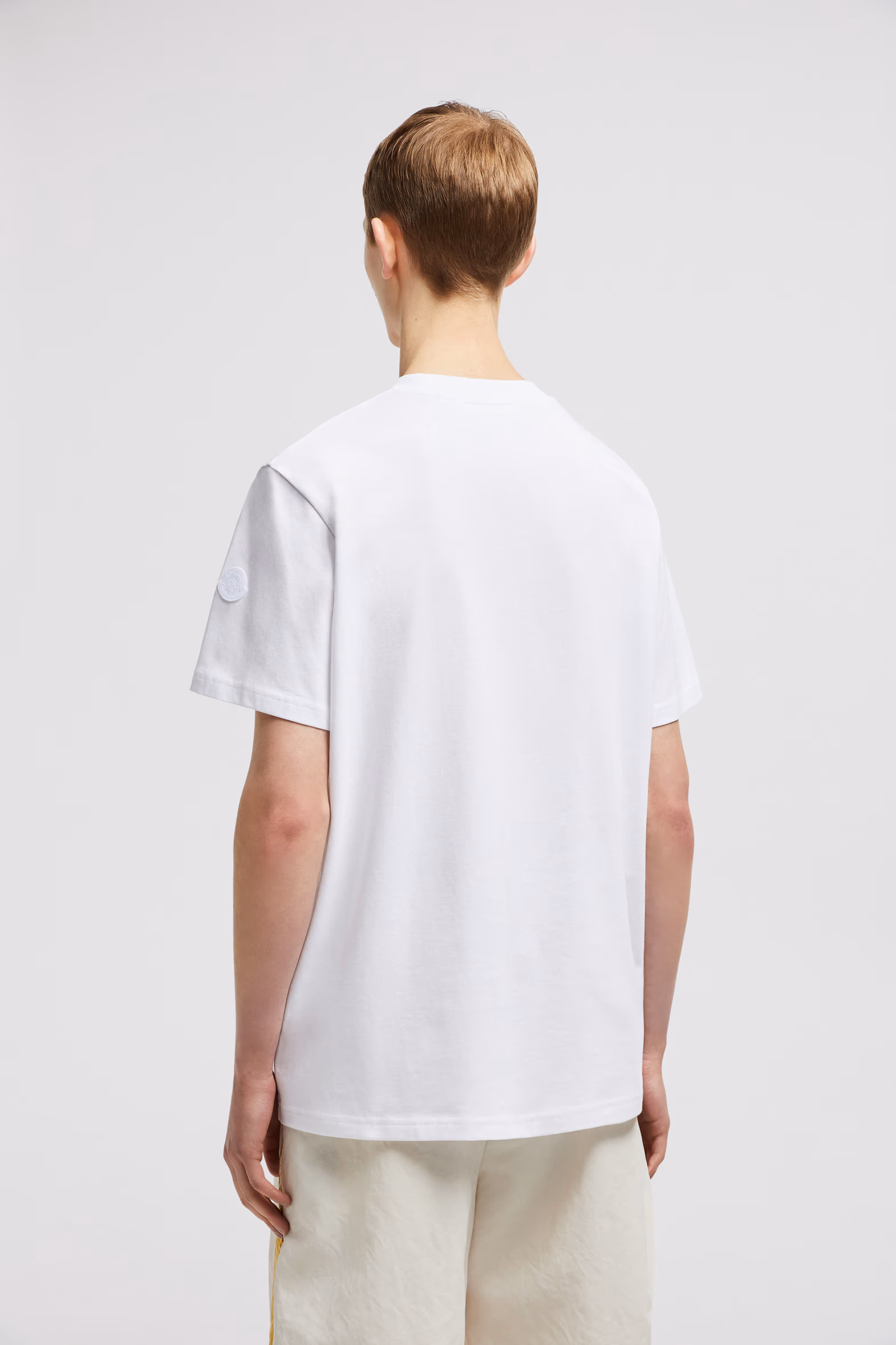 Logo Cotton T-Shirt Men White Moncler 5